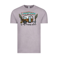 Vintage Zinc camping is my happy place Vintage Tee - CowhideDigitalArt