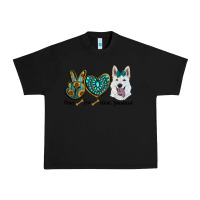 Black peace love white Sepherd Urban Heavy Tee - BarkalooDesign