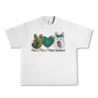 Lunar Rock peace love white Sepherd Urban Heavy Tee - BarkalooDesign