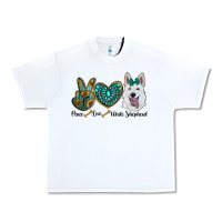 White peace love white Sepherd Urban Heavy Tee - BarkalooDesign
