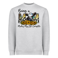 Heather Grey being a mom makes my life complate Heavyweight Sweatshirt - CowhideDigitalArt