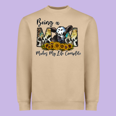Being A Mom Makes My Life Complate Heavyweight Sweatshirt Designed By Cowhidedigitalart