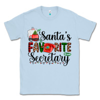 Dusty Blue santa's favorite secretary Classic Tee - AdoDesignShop