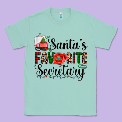 Santa's Favorite Secretary Classic Tee Designed By Adodesignshop