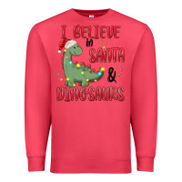 Cardinal i believe in santa & dinosaurs Premium Sweatshirt - MaliasSmallBusiness