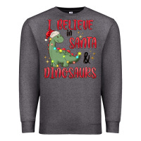Charcoal Heather i believe in santa & dinosaurs Premium Sweatshirt - MaliasSmallBusiness