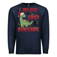 Navy i believe in santa & dinosaurs Premium Sweatshirt - MaliasSmallBusiness