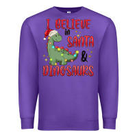I Believe In Santa & Dinosaurs Premium Sweatshirt | Teevron
