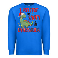 True Royal i believe in santa & dinosaurs Premium Sweatshirt - MaliasSmallBusiness