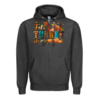 Charcoal Heather Talk turkey to me Zipper Hoodie - NancyCooperArtShop