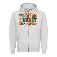 Dove Grey Talk turkey to me Zipper Hoodie - NancyCooperArtShop