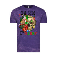 Cloud Purple Dead İnside But Merry Human Skull Vintage Tee - FaDigitalArtStudio
