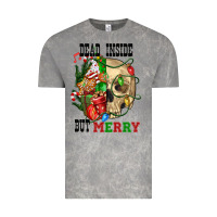 Cloud Rock Dead İnside But Merry Human Skull Vintage Tee - FaDigitalArtStudio