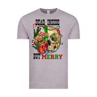 Vintage Zinc Dead İnside But Merry Human Skull Vintage Tee - FaDigitalArtStudio