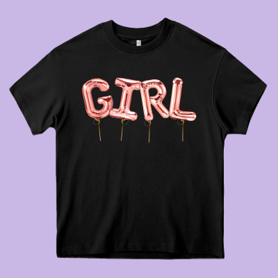 Girl Balloon Heavy Core Tee Designed By Artiststas