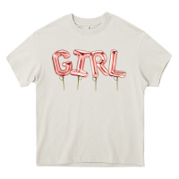 Cream Girl balloon Heavy Core Tee - Artiststas