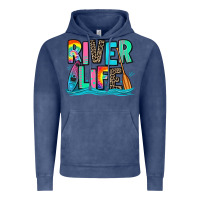 Vintage Denim river life kayaking Vintage Hoodie - Zillion Design Studio