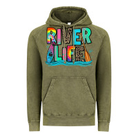 Vintage Olive river life kayaking Vintage Hoodie - Zillion Design Studio