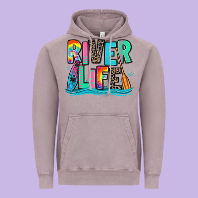 River Life Kayaking Vintage Hoodie Designed By Zillion Design Studio