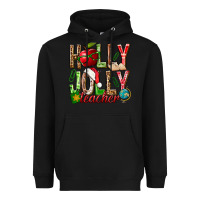 Black holly jolly teacher Heavyweight Hoodie - NancyCooperArtShop