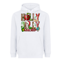 White holly jolly teacher Heavyweight Hoodie - NancyCooperArtShop