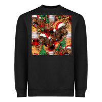 Black christmas horse leopard tartan Heavyweight Sweatshirt - FaDigitalArtStudio