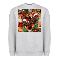 Heather Grey christmas horse leopard tartan Heavyweight Sweatshirt - FaDigitalArtStudio