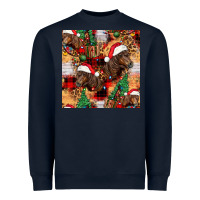 Navy christmas horse leopard tartan Heavyweight Sweatshirt - FaDigitalArtStudio