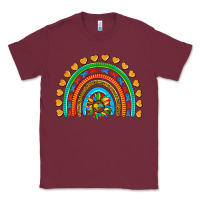Burgundy autism heart ribbon rainbow Classic Tee - AdoDesignShop