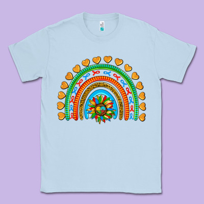 Autism Heart Ribbon Rainbow Classic Tee Designed By Adodesignshop