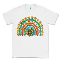 White autism heart ribbon rainbow Classic Tee - AdoDesignShop