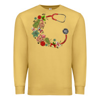 Antique Gold custom name christmas stethoscope Premium Sweatshirt - MaliasSmallBusiness