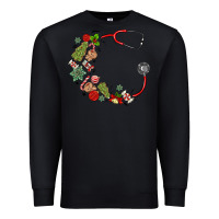Black custom name christmas stethoscope Premium Sweatshirt - MaliasSmallBusiness