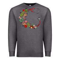 Charcoal Heather custom name christmas stethoscope Premium Sweatshirt - MaliasSmallBusiness
