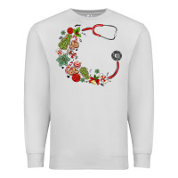 Dove Grey custom name christmas stethoscope Premium Sweatshirt - MaliasSmallBusiness