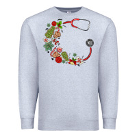 Heather Grey custom name christmas stethoscope Premium Sweatshirt - MaliasSmallBusiness