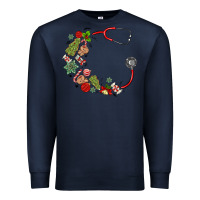 Navy custom name christmas stethoscope Premium Sweatshirt - MaliasSmallBusiness
