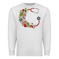 Oatmeal Heather custom name christmas stethoscope Premium Sweatshirt - MaliasSmallBusiness