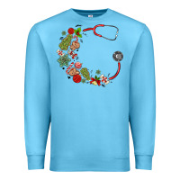Ocean Blue custom name christmas stethoscope Premium Sweatshirt - MaliasSmallBusiness