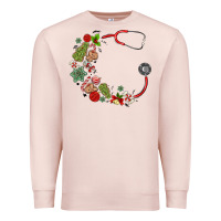 Pale Pink custom name christmas stethoscope Premium Sweatshirt - MaliasSmallBusiness