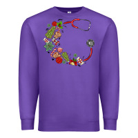 Purple custom name christmas stethoscope Premium Sweatshirt - MaliasSmallBusiness