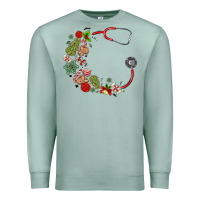 Seafoam custom name christmas stethoscope Premium Sweatshirt - MaliasSmallBusiness