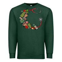 Sports Green custom name christmas stethoscope Premium Sweatshirt - MaliasSmallBusiness