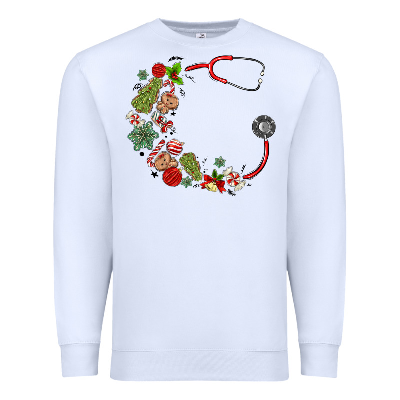Custom Name Christmas Stethoscope Premium Sweatshirt by MaliasSmallBusiness | Teevron