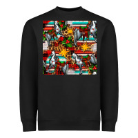Black christmas horse leopard tartan Heavyweight Sweatshirt - FaDigitalArtStudio