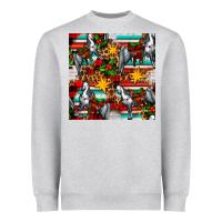Heather Grey christmas horse leopard tartan Heavyweight Sweatshirt - FaDigitalArtStudio