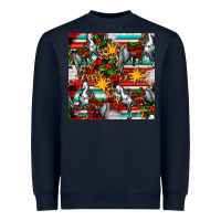 Navy christmas horse leopard tartan Heavyweight Sweatshirt - FaDigitalArtStudio