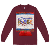 Burgundy all american nurse 12 oz regular can cooler Long Sleeve Tee - Artiststas