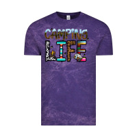 Cloud Purple camping life Vintage Tee - CowhideDigitalArt