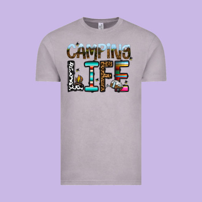 Camping Life Vintage Tee Designed By Cowhidedigitalart